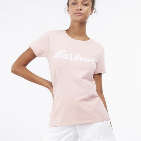 T-shirt Donna Rebecca tee tinta unita stampa logo Blu BARBOUR- Francavilla Moda